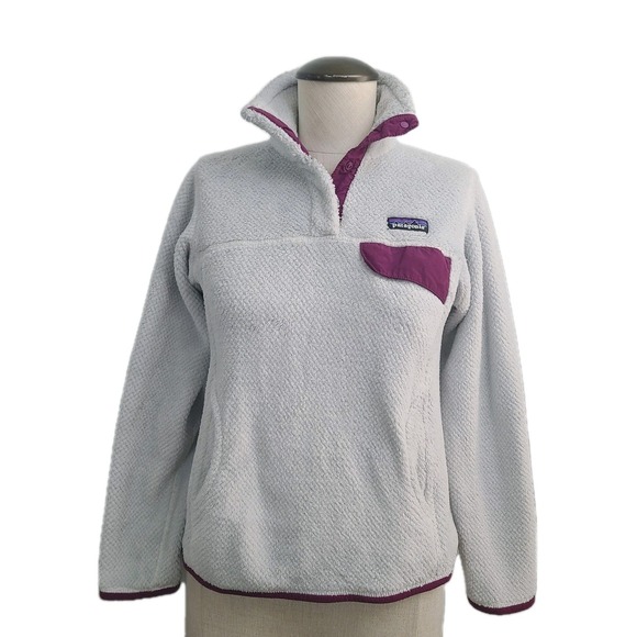 Patagonia Jackets & Blazers - Patagonia Re-Tool Snap-T Pullover‎ Gray Purple Polartec Fleece Thermal Pro XS